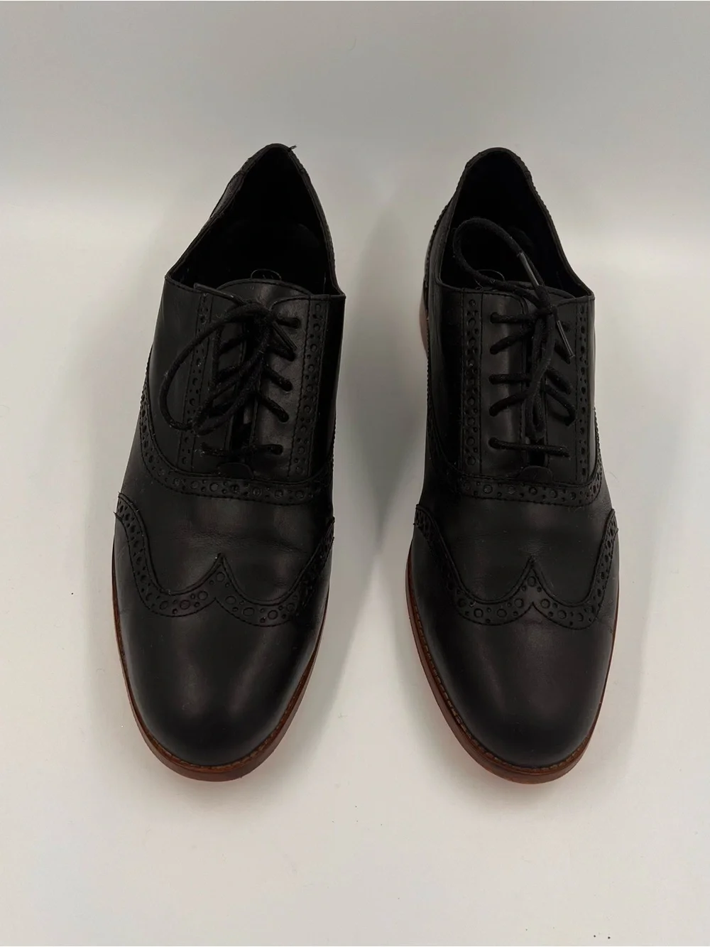 Cole Haan‎ Men’s Leather Wingtip Oxfords Black 10.5B Brogue D35722 Lace-Up
